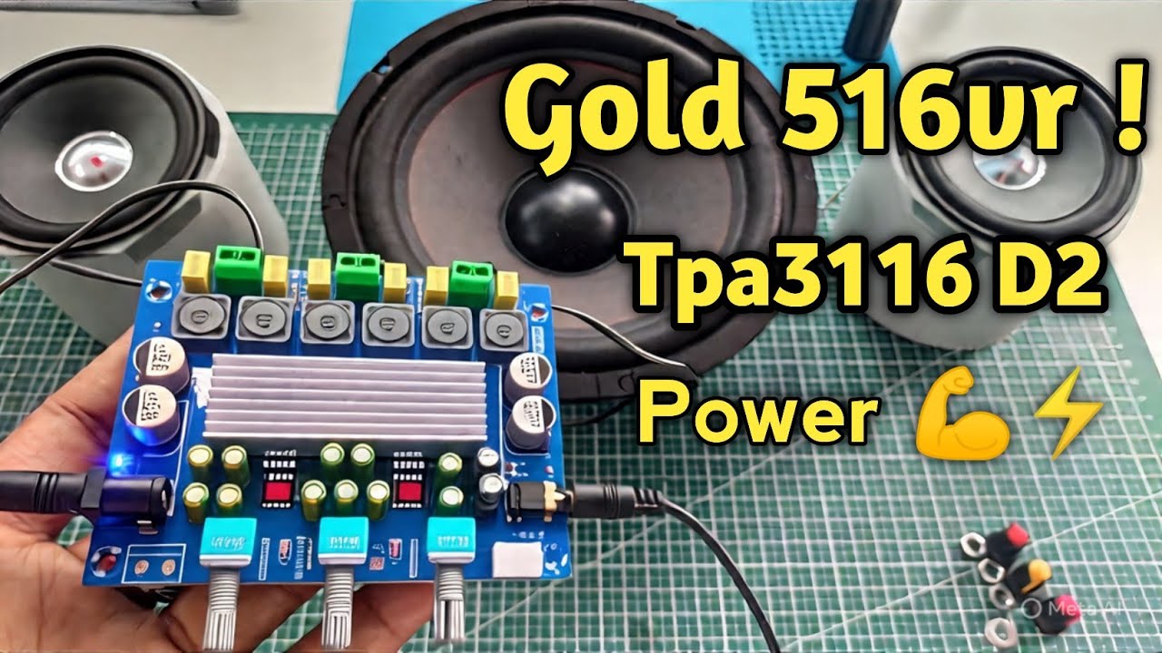 Gold 516VR Class D Amplifier with TPA3116D2 IC 🔥 | Heavy Bass, 12V Power, Best Budget Audio Amp!#diy