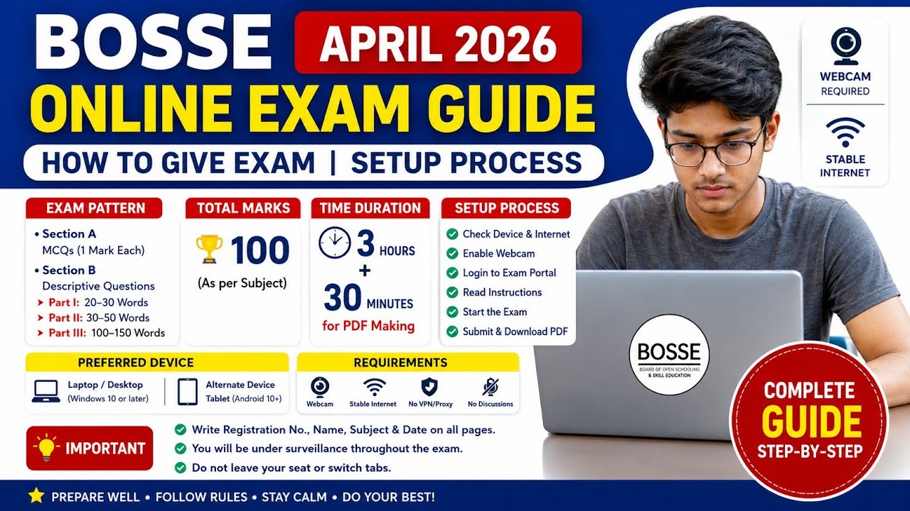 BOSSE April 2026 Exams full guide (BOSSE) | follow steps #bosse #boardexam #examupdate #onlineexam
