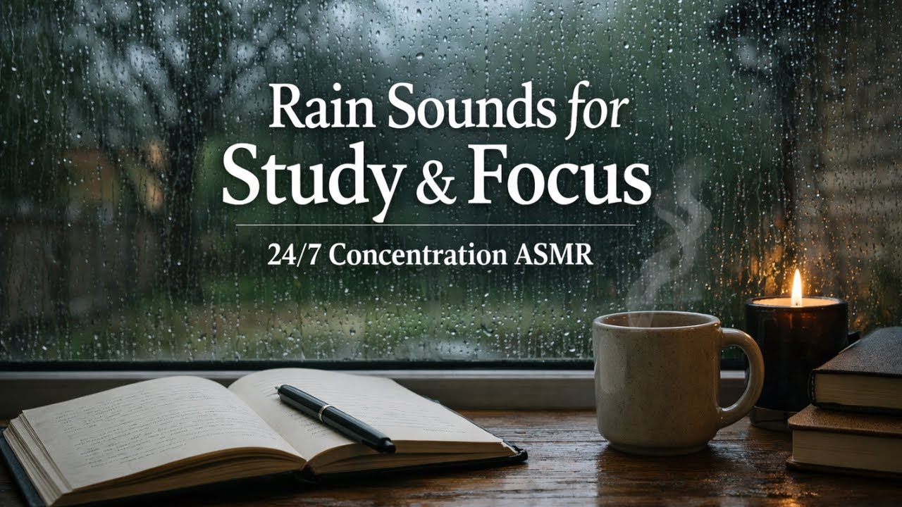 Rain Sounds for Study & Focus – 12 Hours Concentration ASMR
