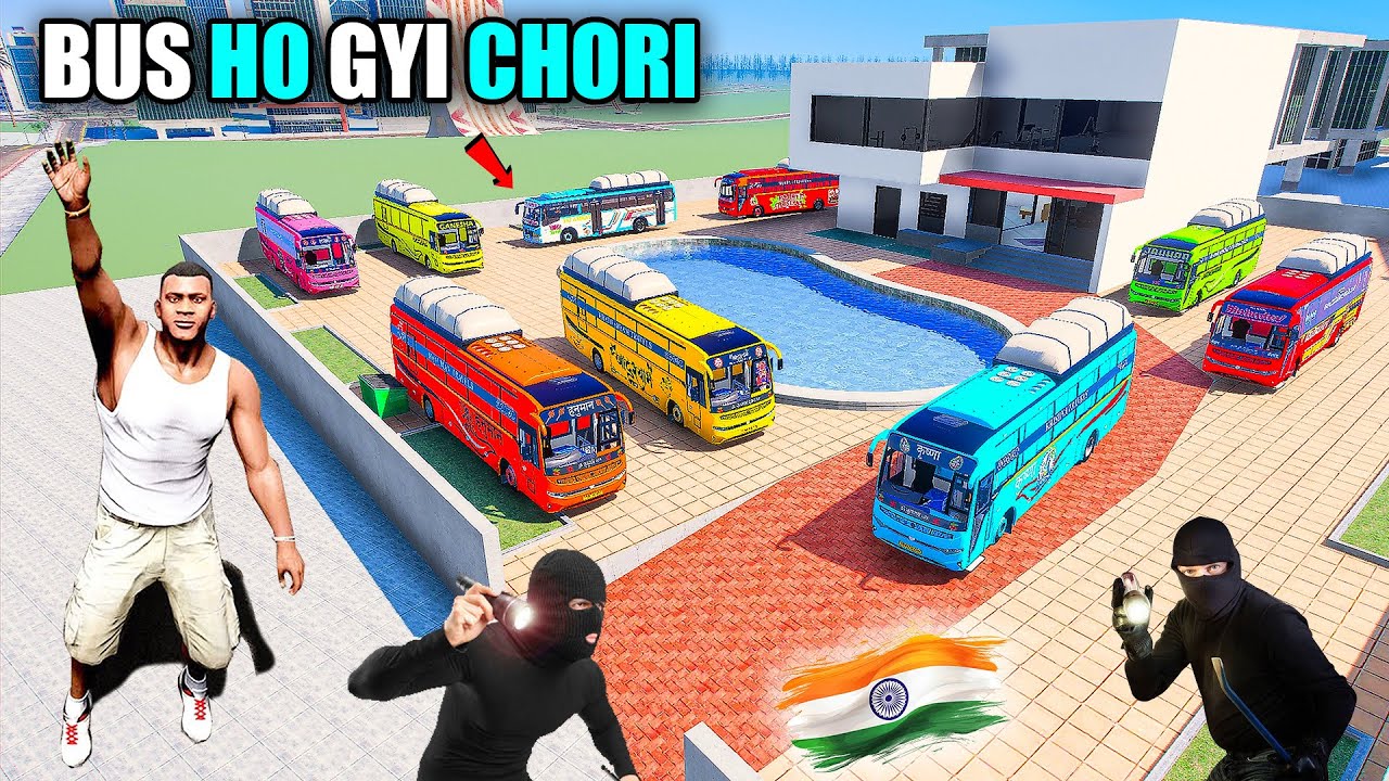 Franklin & Shinchan Ki Indian Bus Ho Gyi Chori Indian Bike Driving 3D