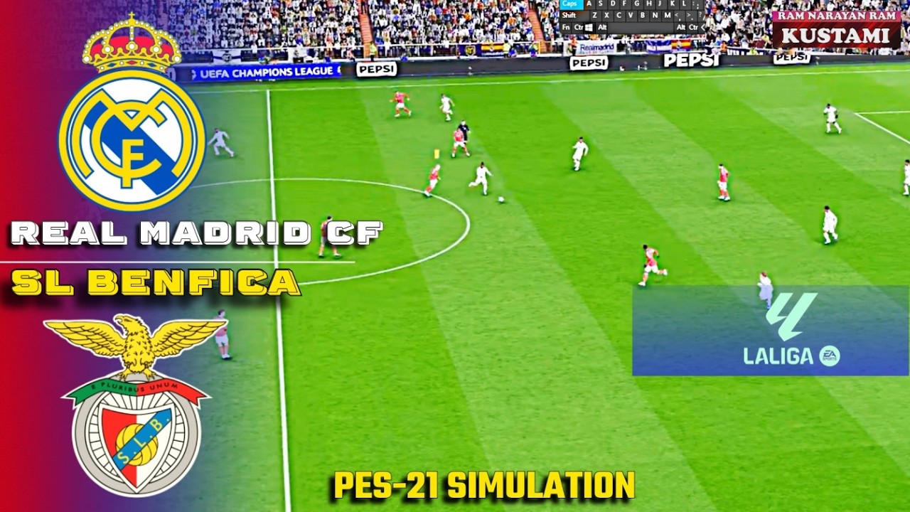 🔴Real Madrid CF vs SL Benfica🔥UEFA Champions League🔥PES 21 simulation⚽los blancos vs as aguias⚽