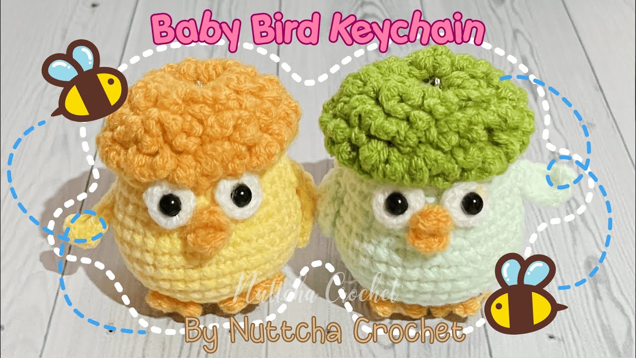 Ep9. วิธีถักไหมพรม พวงกุญแจ ลูกนก สุดน่ารัก How to Crochet Baby Bird Keychain. Low Sew!!!