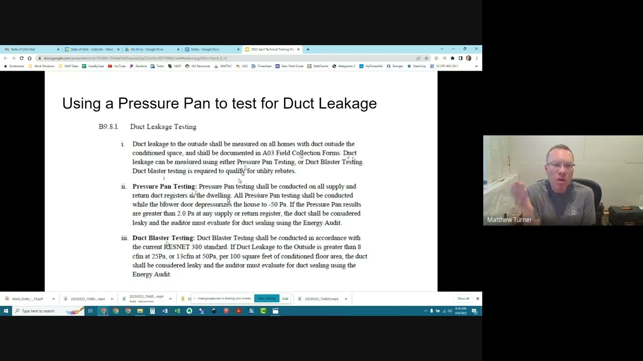 2023 April Technical Training Meeting: Duct Leakage testing with a Pressure Pan