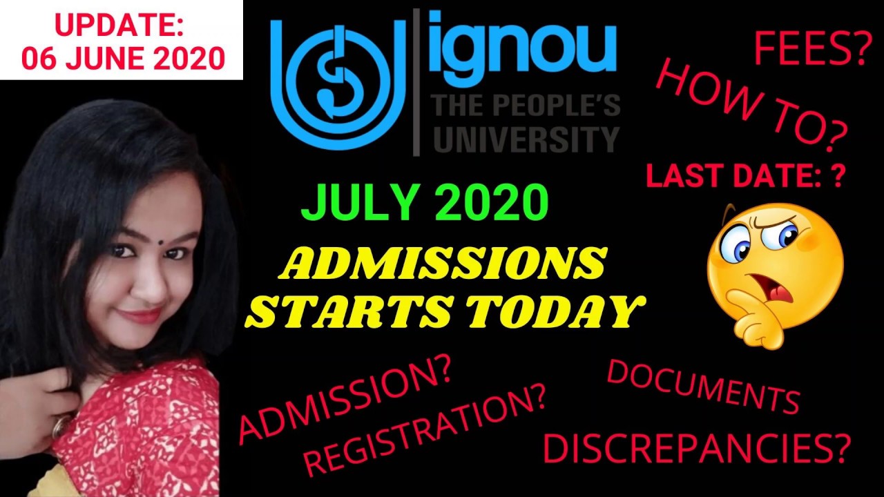IGNOU Admission 2020 July | Latest Announcement | Online Demo | Tutorial