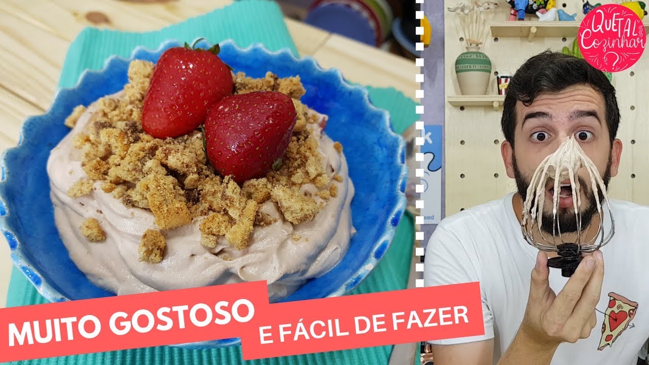 CHANTILLY DE NUTELLA COM MORANGO | APRENDA A FAZER | É FÁCIL RÁPIDO E GOSTOSO