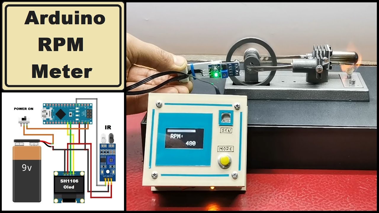 Arduino Tachometer (RPM meter) with IR sensor module