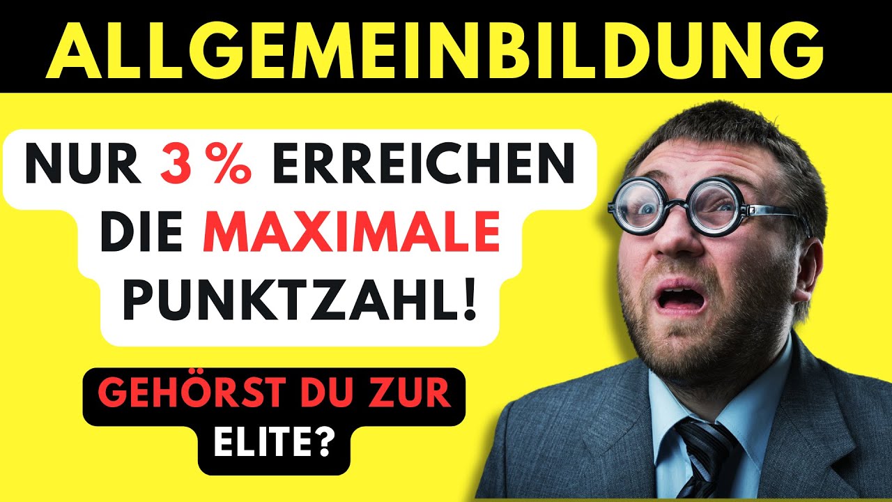 Der Test, den nur 3 % bestehen &ndash; 50 Fragen Allgemeinwissen! #Allgemeinwissen#Wissen#Test#Fragen