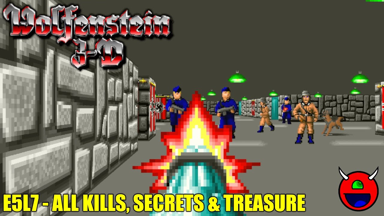 Wolfenstein 3D (ECWolf) - E5L7 - 100% No Commentary