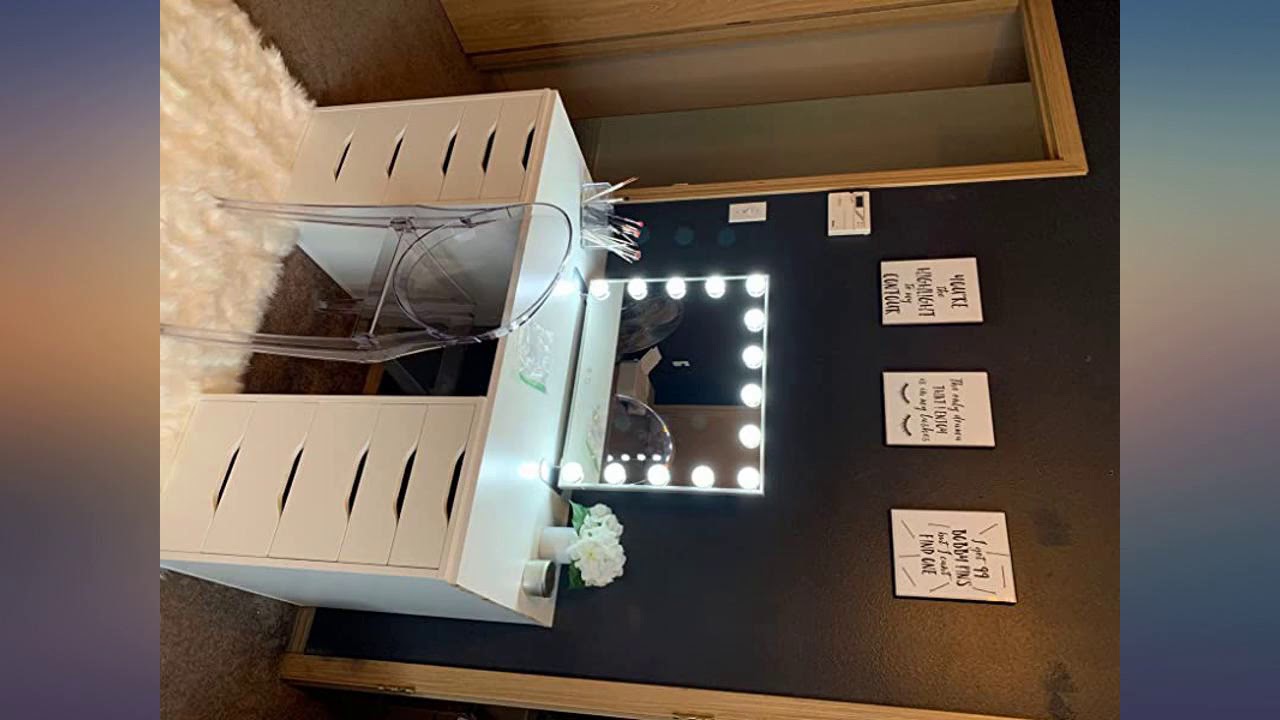 Vanity Mirror with Lights,Hollywood Lighted Mirror with 14pcs Dimmer Bulbs,Dressing review