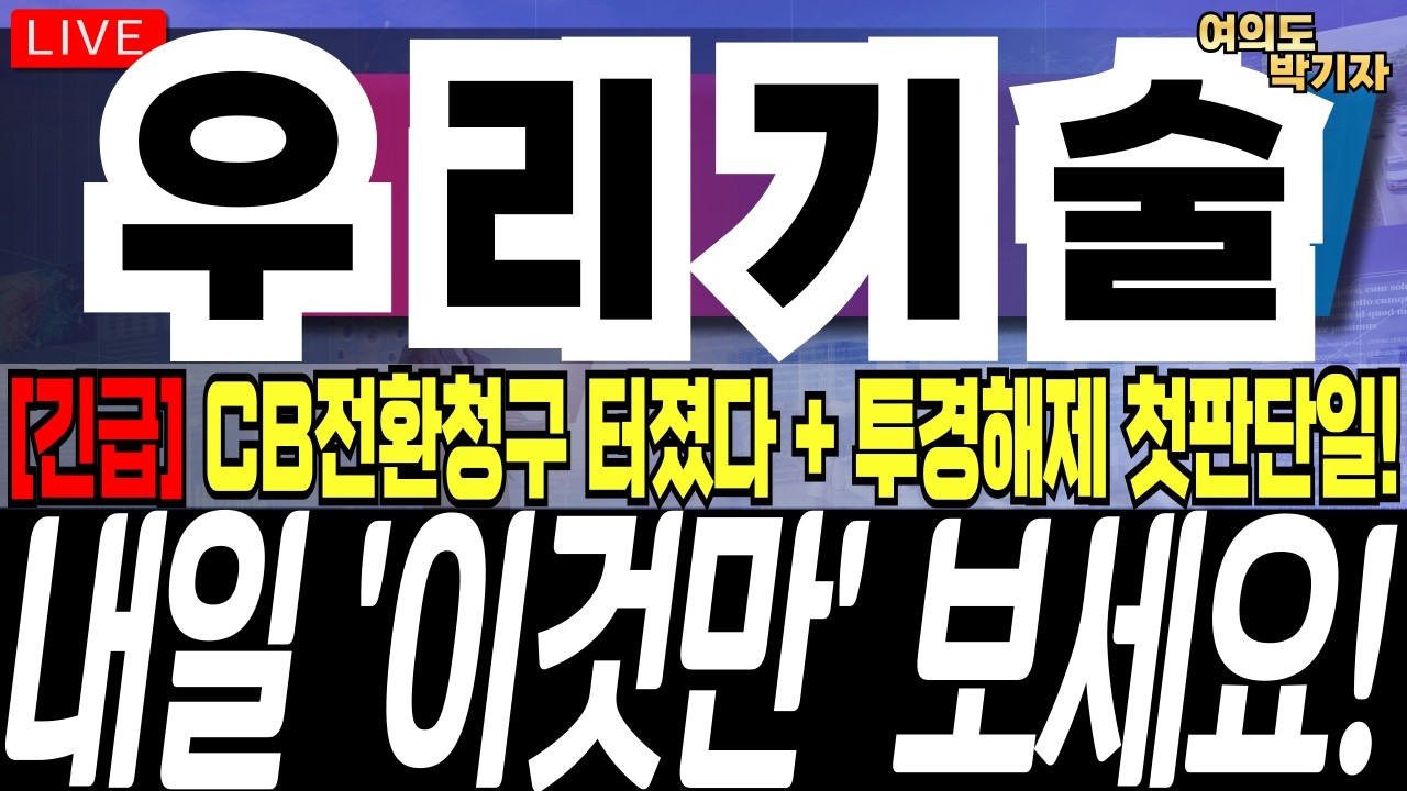 [우리기술 주가전망] 🚨 긴 급 🚨 