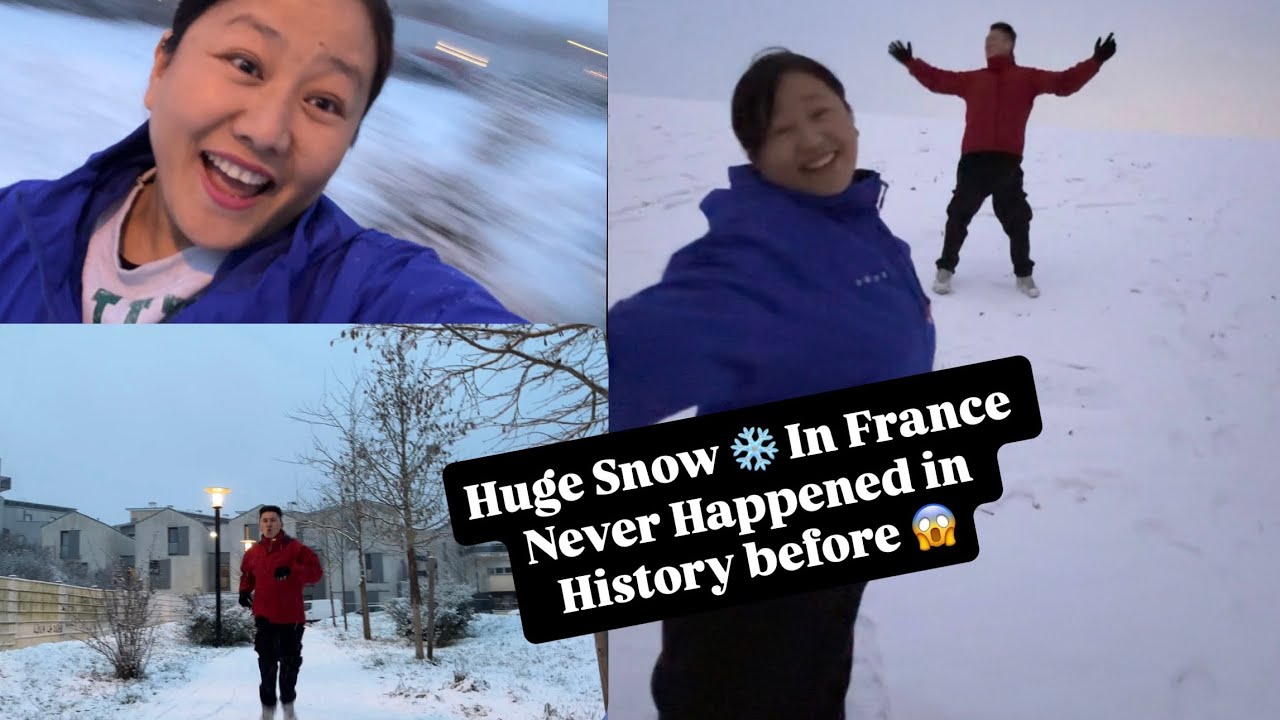 Huge snow ❄️ never happened in history of France 😱 full white #tibetanvlogger#tibetanyoutuber#viral