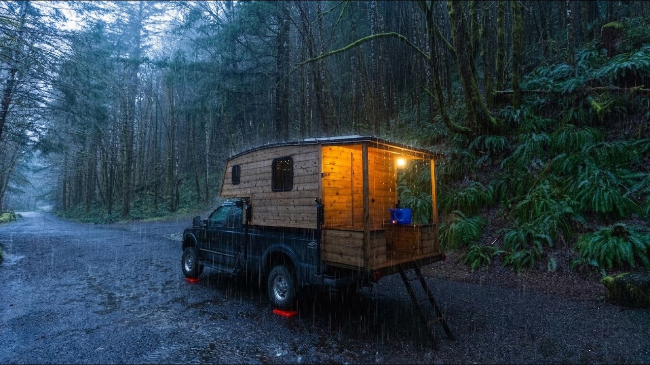 Rainy Days are Great For Camping in a Truck Cabin