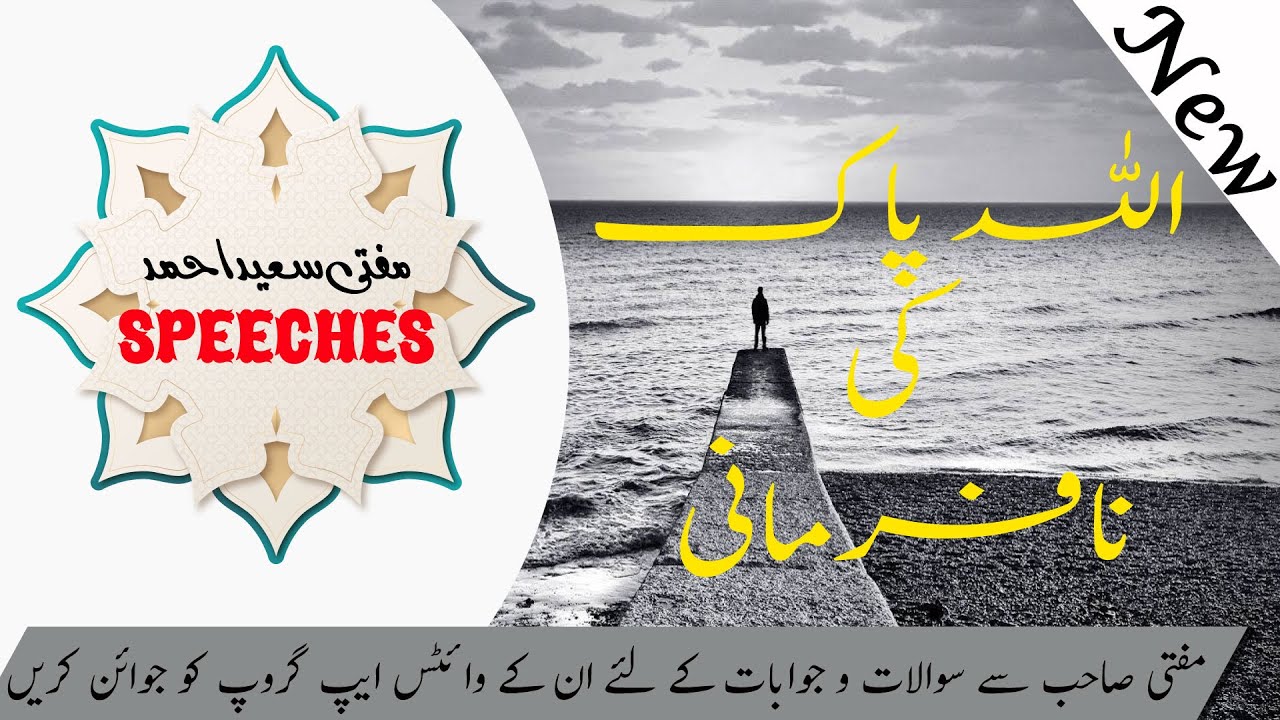 ALLAH PAK Ki Nafarmani | ALLAH Tala Kay Hukum Ki Nafarmani|Mufti Saeed Ahmed Speeches #ALLAH #Saza