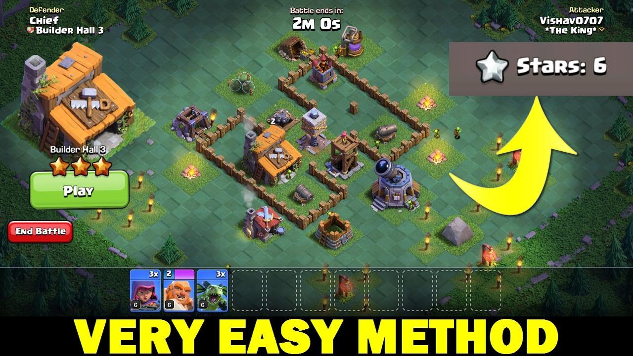 Clash of Clans Builder Base Map Challenge Part 2 ! 3 Star Strategy ! Very Easy Method.