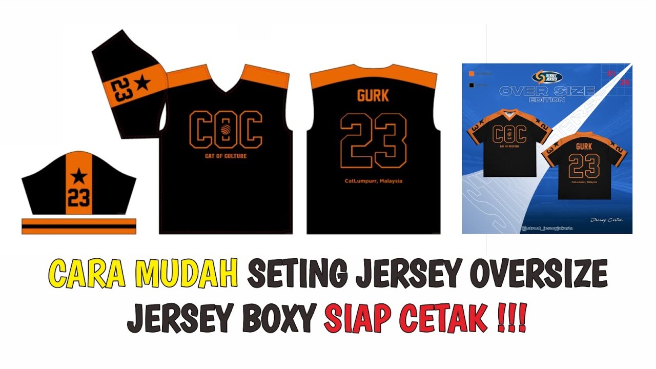CARA MUDAH SETING POLA JERSEY OVERSIZE, BOXY, SAMBUNGAN PUNDAK ||JERSEY PRINTING SIAP CETAK