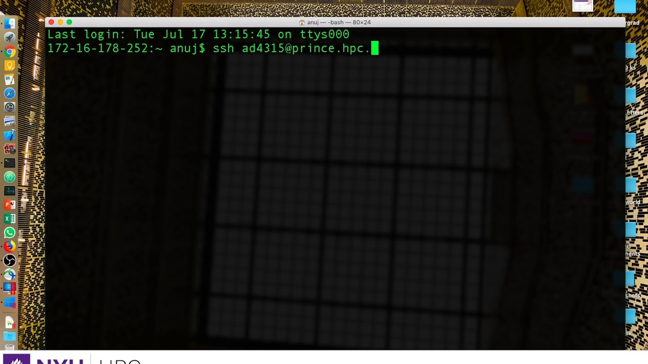 Logging into HPC Clusters within NYU Network on Mac
