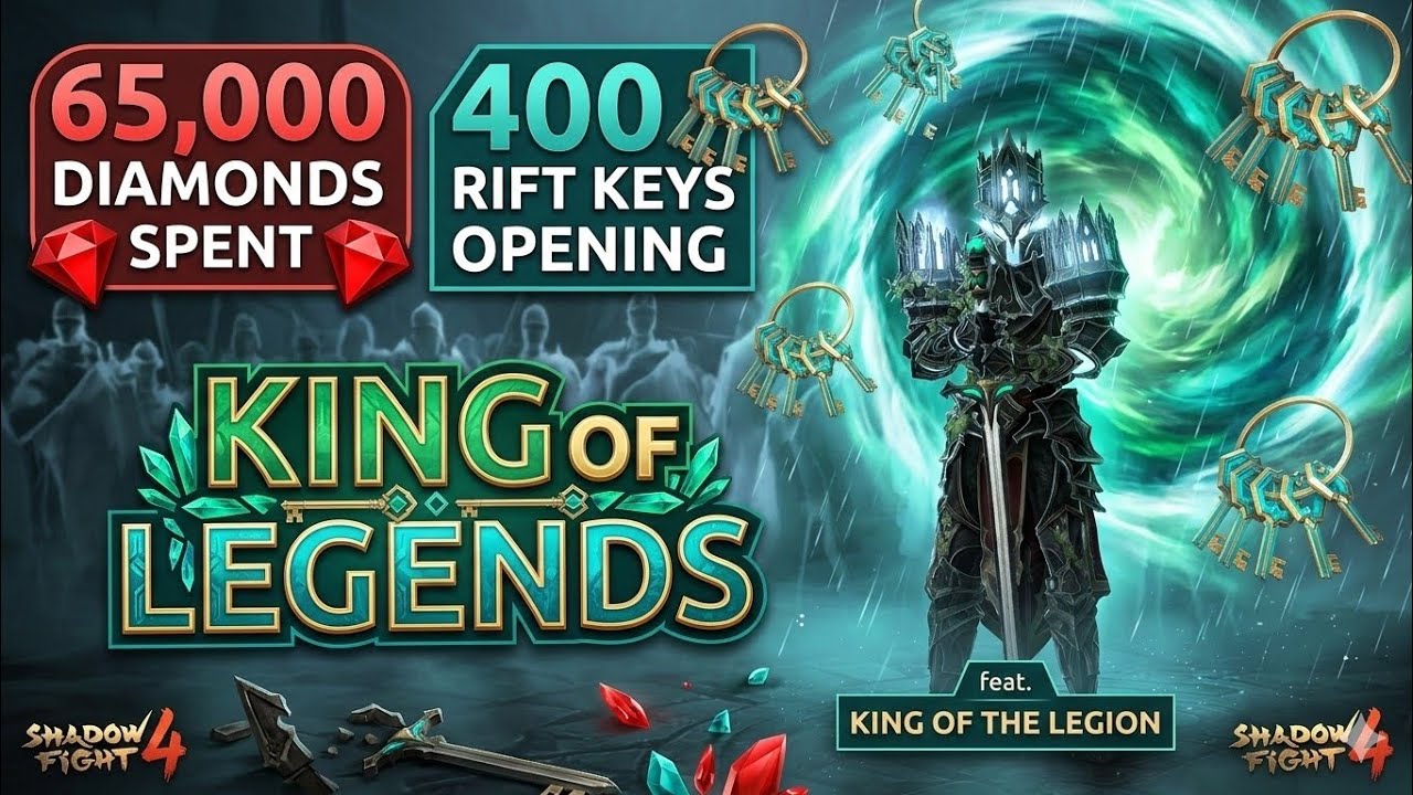 400 Rift Keys Opening! 65,000 Diamonds Spent for King of Legend 😱 | Shadow Fight 4