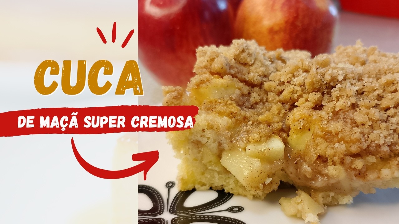 A melhor cuca de maçã que já fiz/ muito cremosa 🥮🤤
