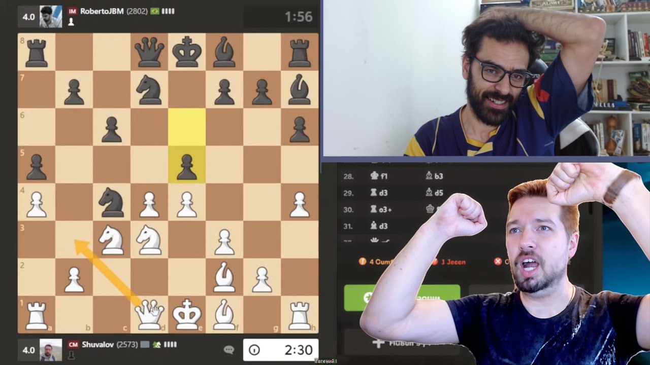 Выбиваю бразильского стримера из 2800 ♟ Евгений ШУВАЛОВ 🆚 IM Роберто МОЛИНА