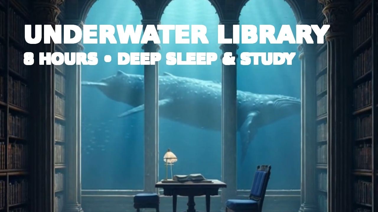 Underwater Library Ambience 🌊 Deep Sleep & Study | Su Altı Kütüphanesi: Uyku ve Odaklanma (8 Hours)