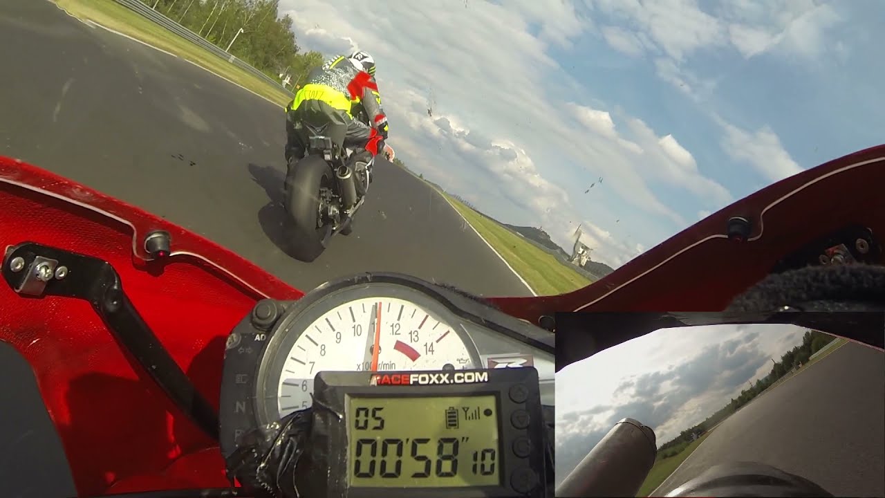 Suzuki GSX-R 1000 K2 Onboard Most 1:42,67 Camera in Front + Back