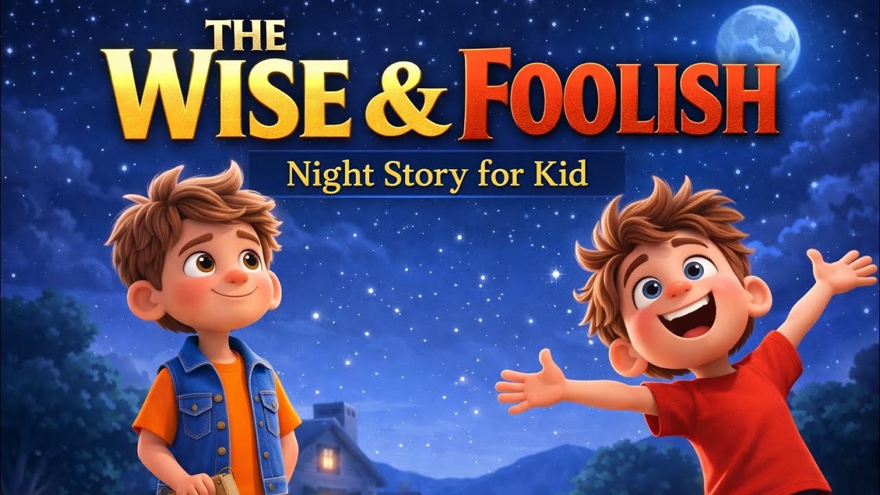 The Wise & The Foolish Night Story for Kids | Bible Bedtime Story About Building on the Rock.