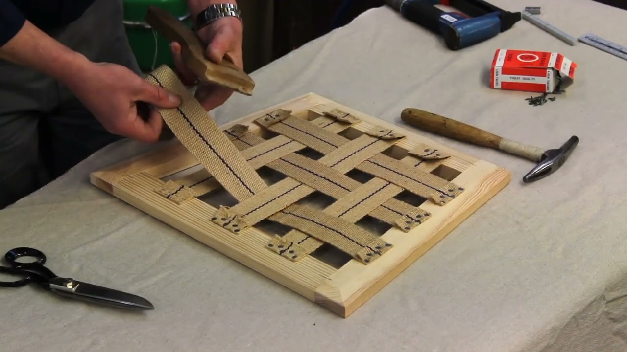 How to weave Upholstery webbing.