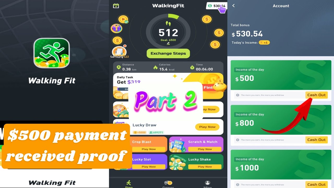 Walking Fit Payment Proof - Walking Fit earning apps Real or Fake - Walk to Earn free Cash Part 2