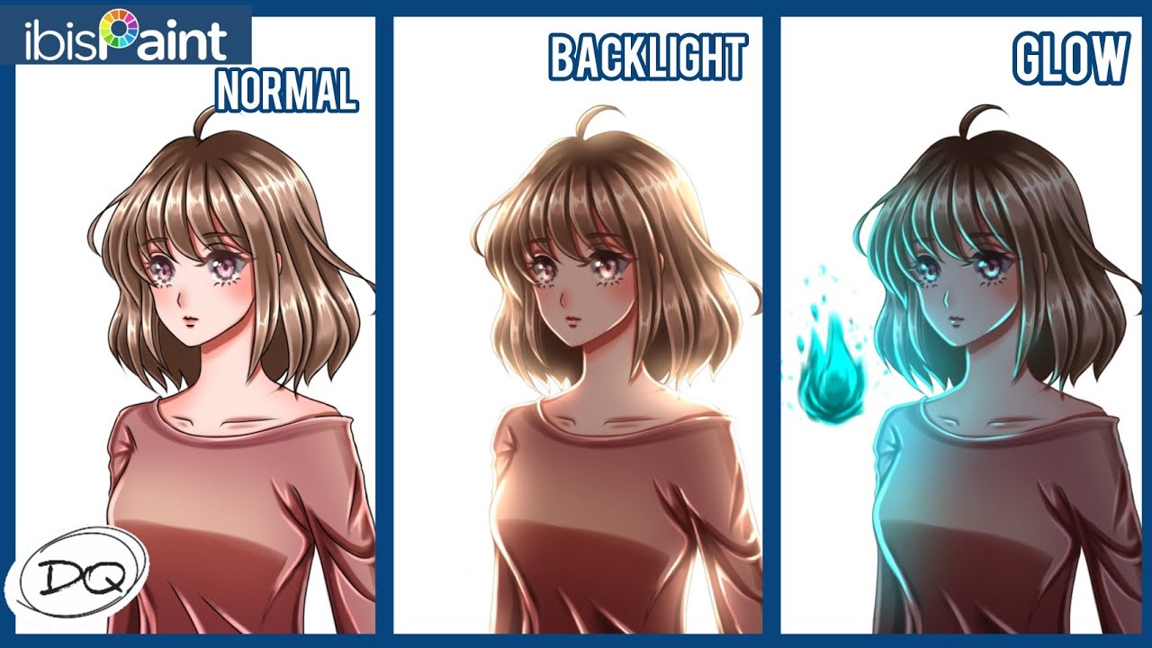 Tutorial Cara Membuat Efek Cahaya (Glow & Backlight) di ibis Paint X | How to make glow effects