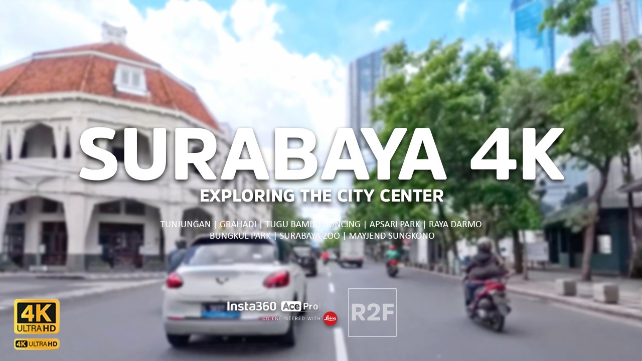SURABAYA 4K ASMR | Exploring the City Center (Part 2) | East Java, Indonesia Weekday Drive