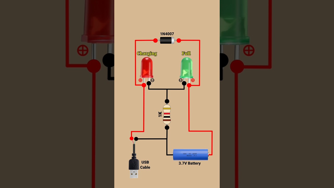 how to Make 3.7v battery charger & indicator #shorts #diy #electronics