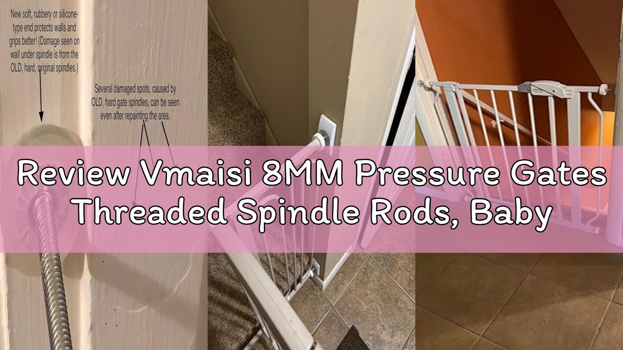 Review Vmaisi 8MM Pressure Gates Threaded Spindle Rods, Baby Gates Accessory Screw Bolts Kit Fit for