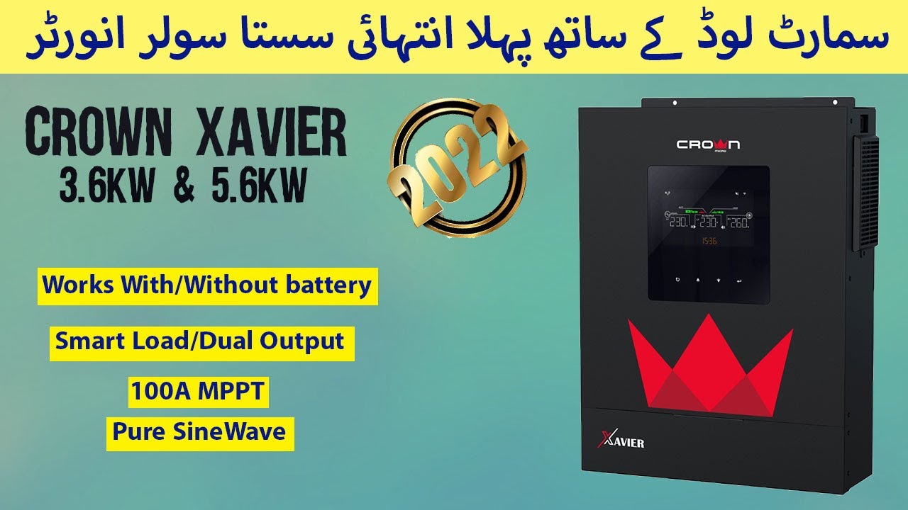 Crown Xavier 3.6kw and 5.6kw Solar inverter with Dual output