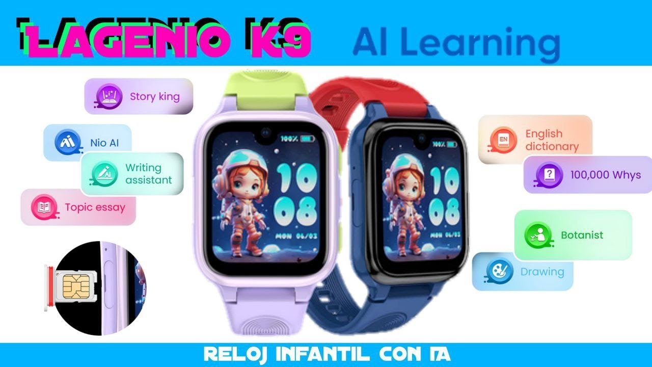 Smartwatch Lagenio k9. Reloj para niños con control Parental con GPS, 4G, de Alta calidad.