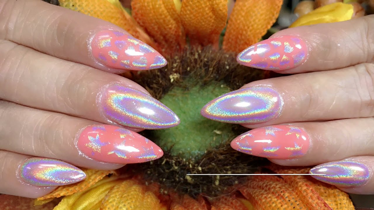 How to do Holo Chrome-Unicorn Holographic pigment on Dipping Powder.