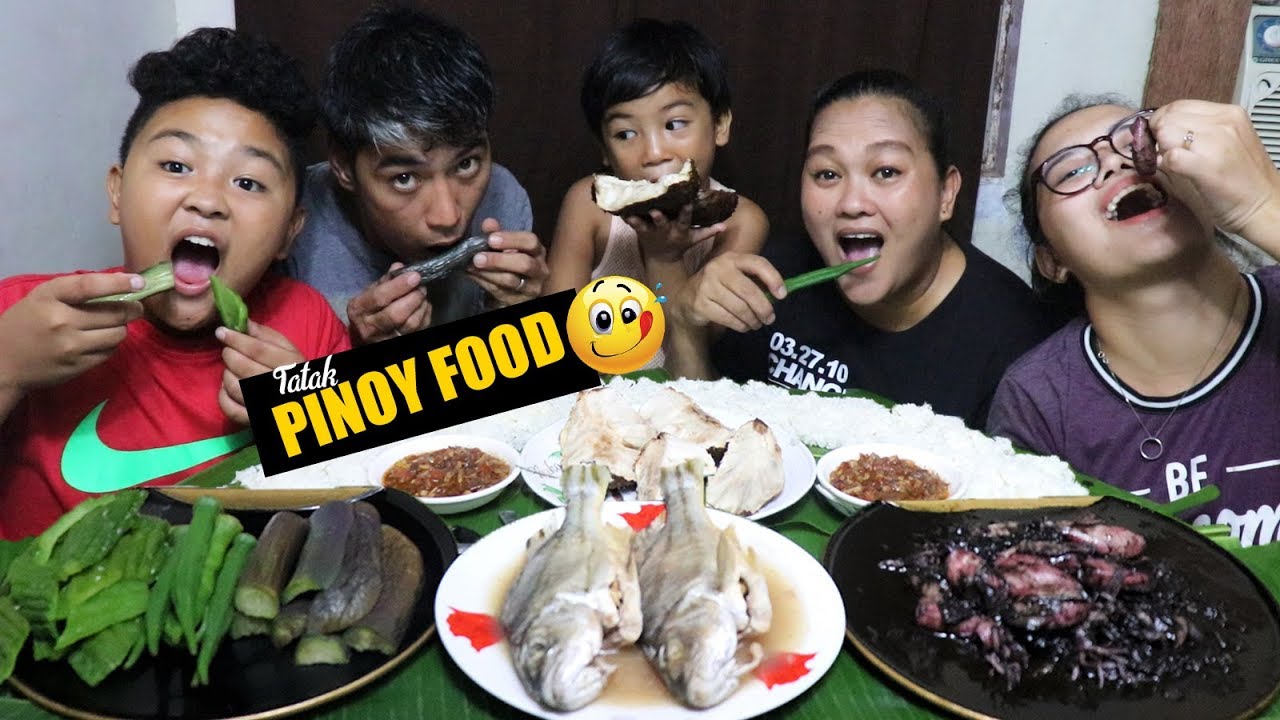 PINOY FOOD:ADOBONG PUSIT + PINANGAT NA BAGAONG + STEAMED VEGGIES + GUYABANO MUKBANG W/ LAFAM!