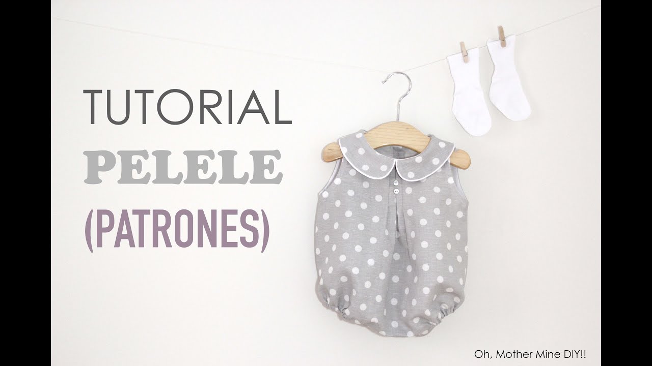 Tutorial y patrones: Pelele de lunares para bebe DIY