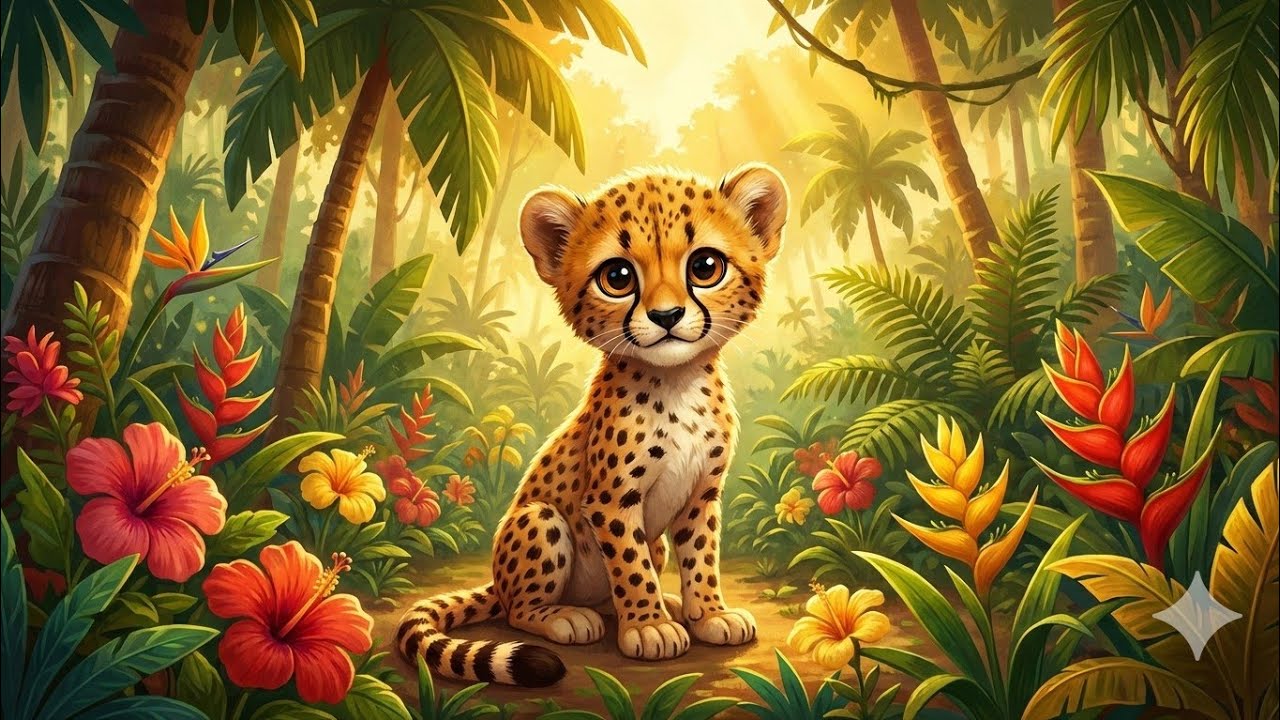 🐆 ليلى الفهدة الشجاعة: مغامرة في الغابة وقصة عن الشجاعة للأطفال ✨