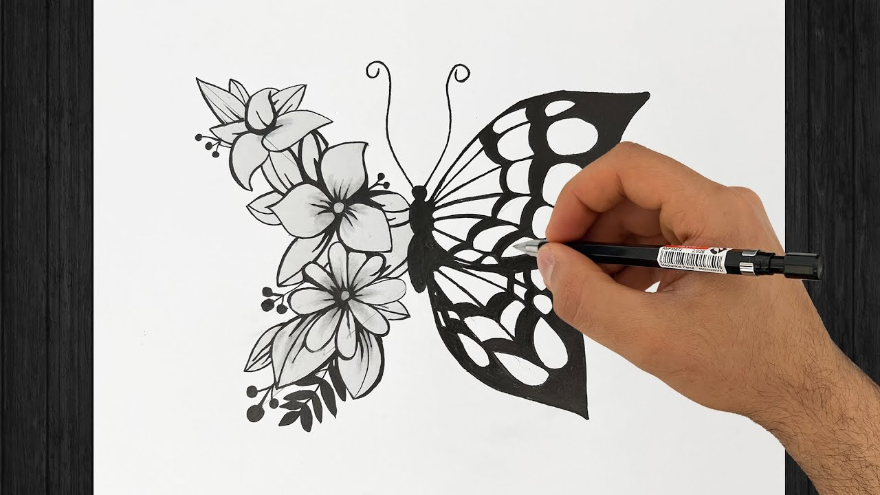 how to draw a beautiful butterfly |sketching | toturial | step by step |easy butterfly drawing