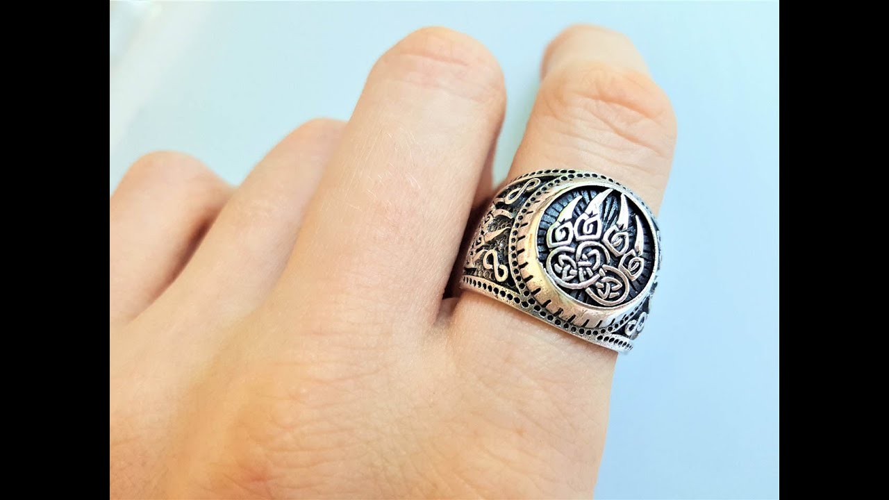 Bear Paw Claw Ring Sacred Symbol Talisman Amulet STERLING SILVER 925