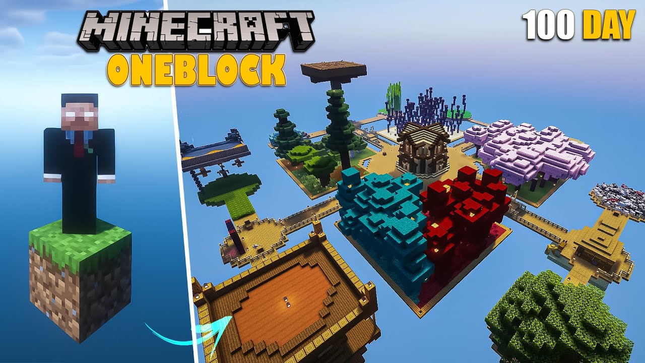 I Survived 100 Days in ONEBLOCK in Minecraft hard Challange !! (HINDI)