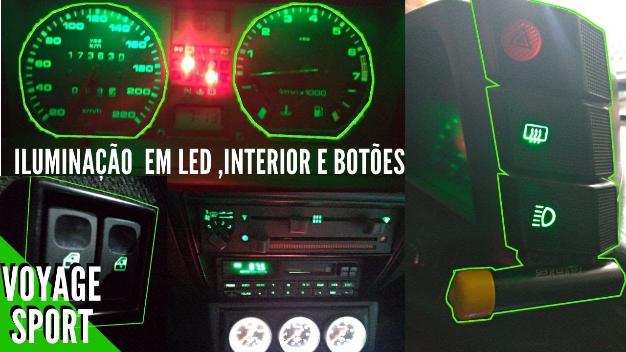 ILUMINAÇÃO EM LED PAINEL, BOTÕES E INTERIOR VOYAGE SPORT  QUADRADO / PAINEL SATÉLITE