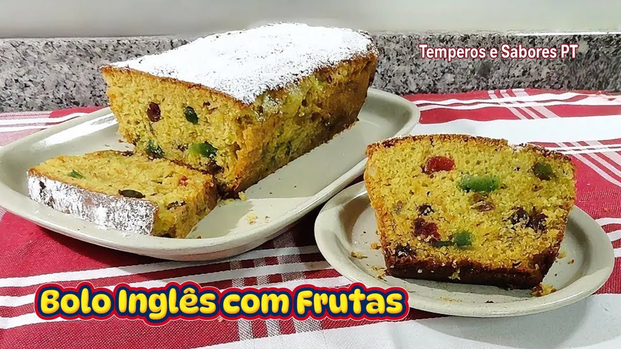 BOLO INGLÊS COM FRUTAS PARA O NATAL Delicioso e Muito Fácil de Fazer com um sabor incrível