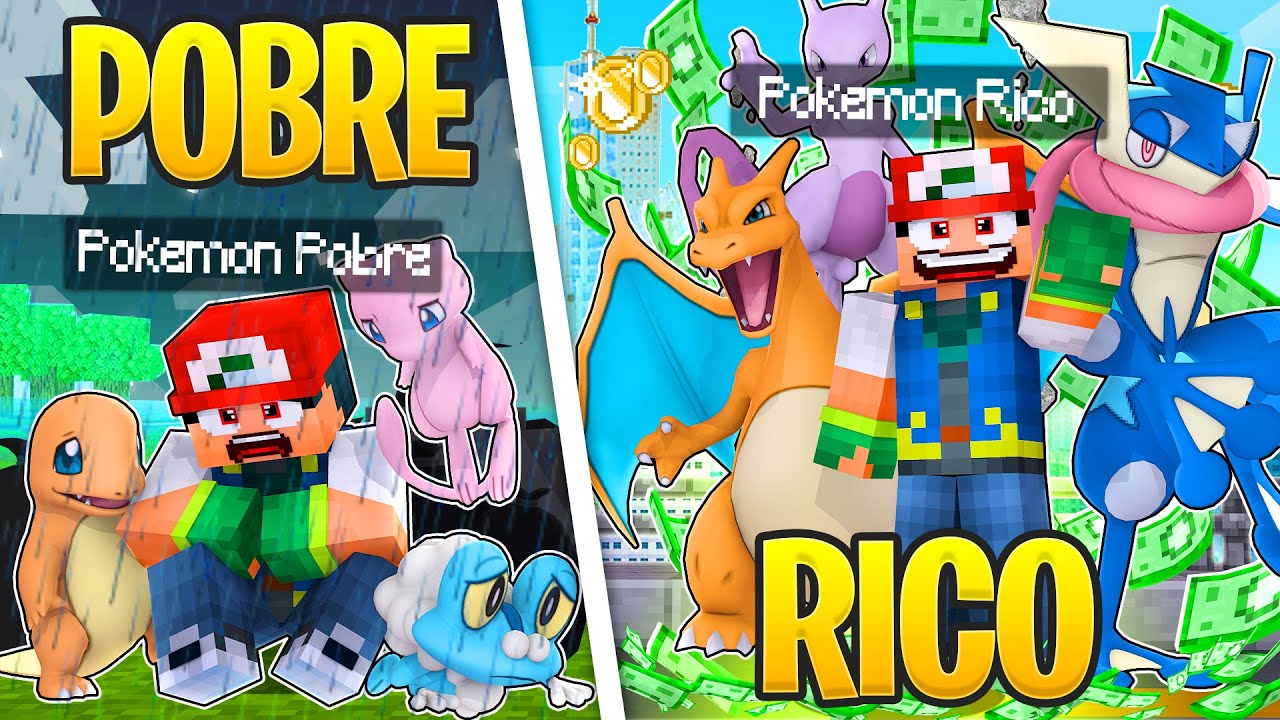RICO VS POBRE DO POKEMON no MINECRAFT! ​‹‹ P3DRU ››
