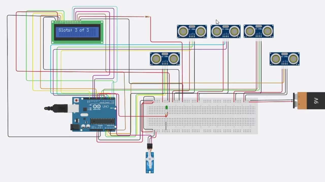 Smart Parking System with Ultrasonic Sensor and Servo Gate (Kit #5)