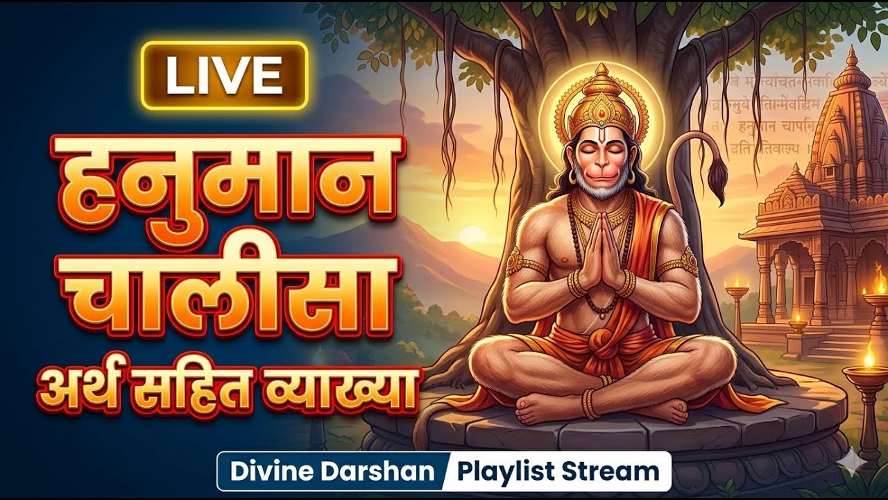 सरल और सीधा): हनुमान चालीसा (अर्थ सहित) | Hanuman Chalisa with Meaning Live
