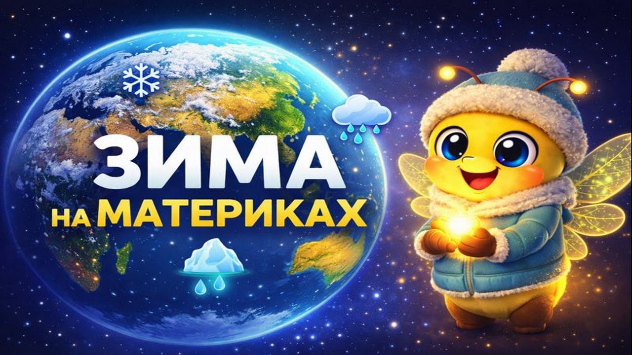 Материки Землі взимку 🌍 Подорож зі світлячком Люмі