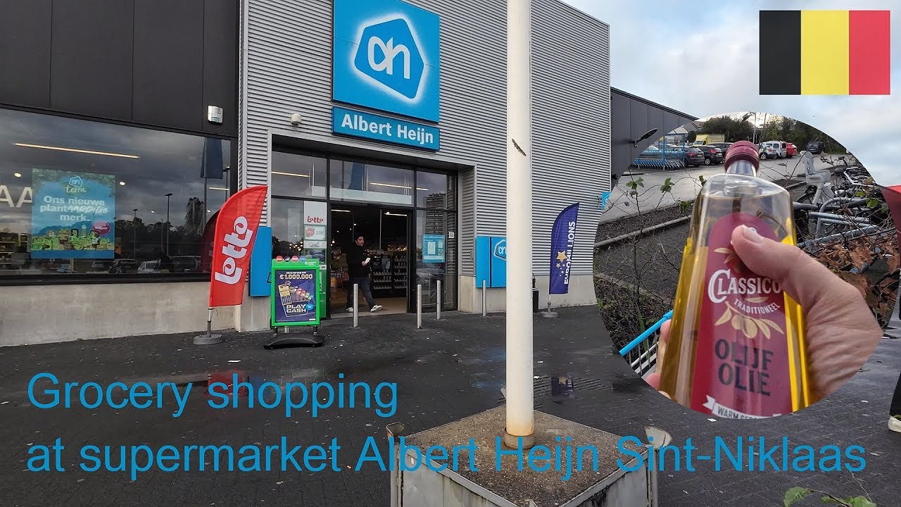 Grocery shopping at Albert Heijn supermarket Sint Niklaas Belgium - October 2023