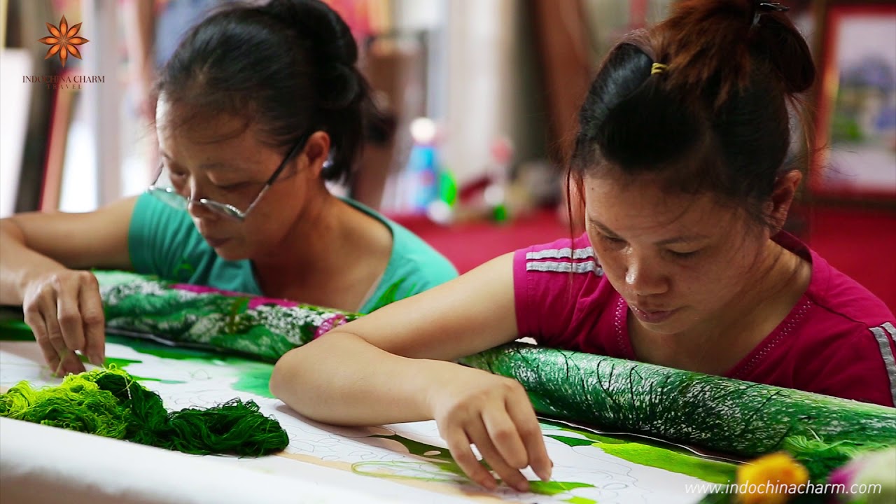 Quat Dong Embroidery Village near Hanoi, Vietnam.