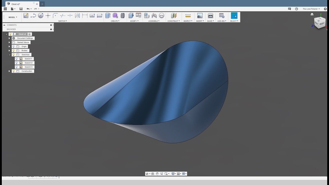 How to design an oloid in Fusion 360